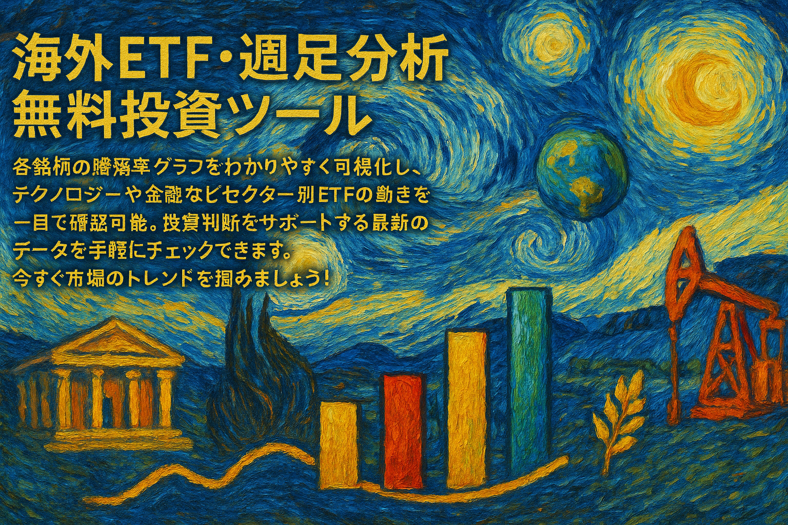 【セクター別】海外ETF週足チャート騰落率累計分析